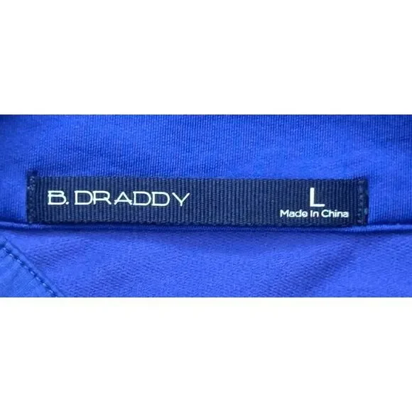 B. Draddy Men's Embroidered Logo‎ Blue 1/4 Zip Pullover Size Large